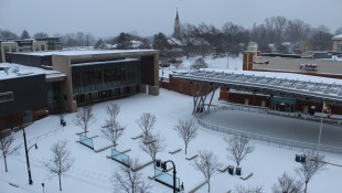 Veterans Plaza in Snow