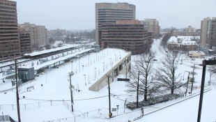 Silver Spring Transit Center in Snow