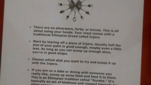 Abol - Ethiopian Dining Instructions